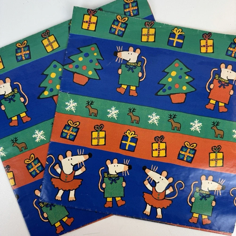 Maisy Mouse Christmas gift wrap Vintage 1998